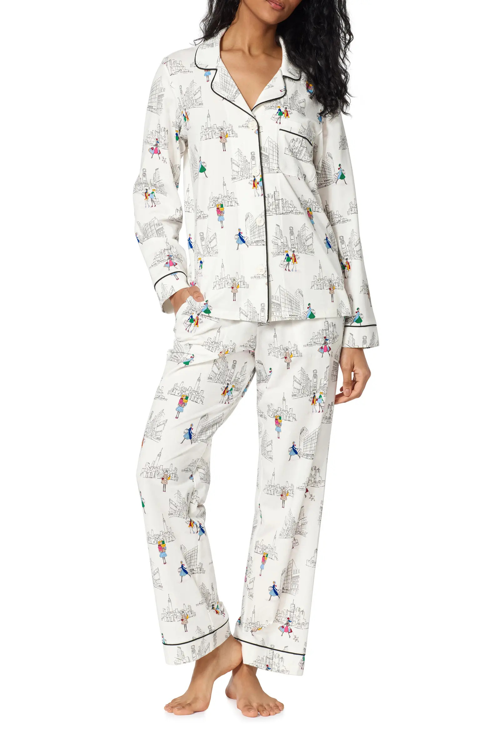 Print Stretch Organic Cotton Pajamas (Women) | Nordstrom | Nordstrom