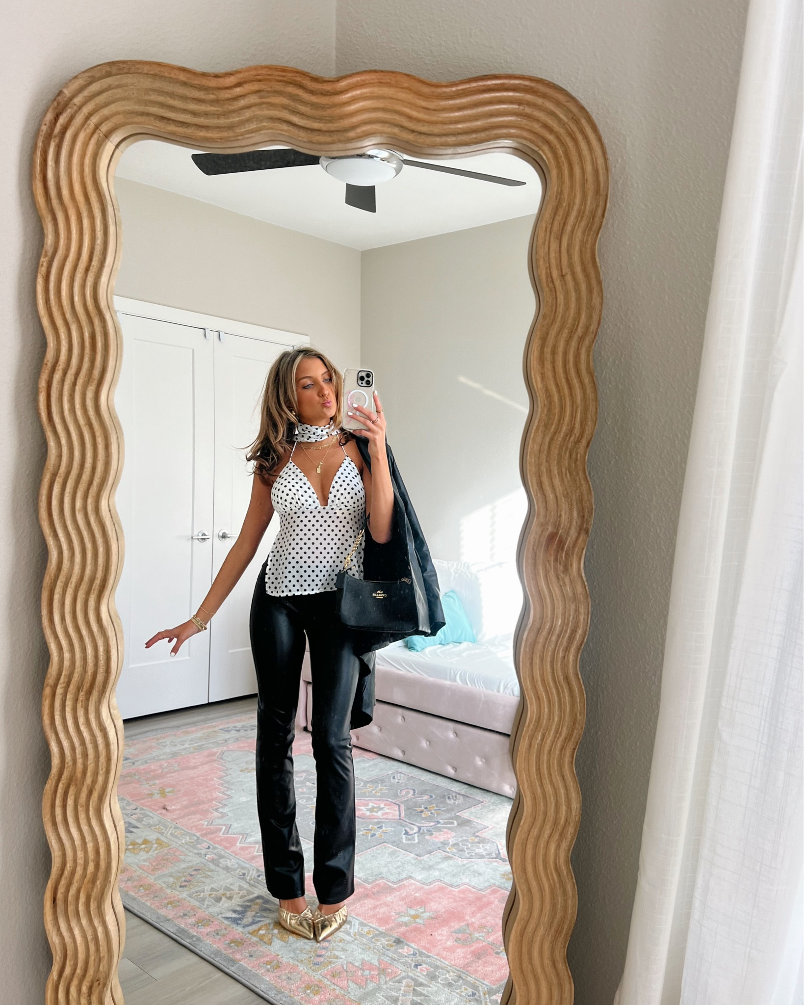 winter going out outfit / winter date night outfit 💗 the perfect top (under $20) + leather pants for dinner and drinks 

#LTKParties #LTKSaleAlert