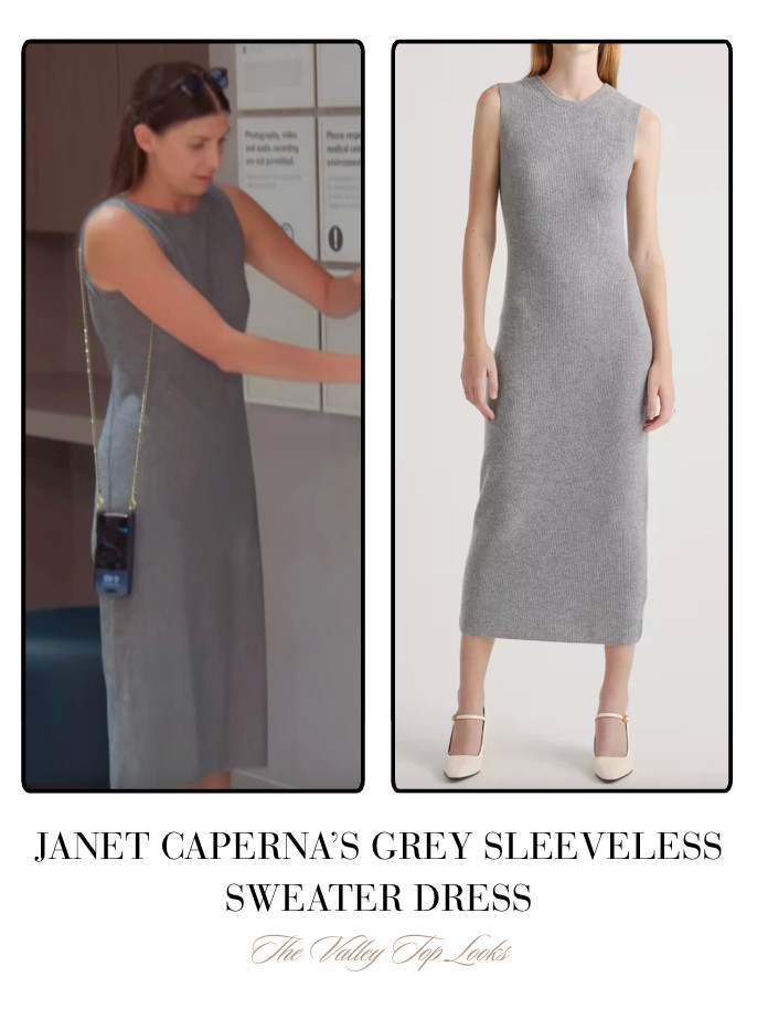 Janet Caperna's Grey Sleeveless Sweater Dress 

 