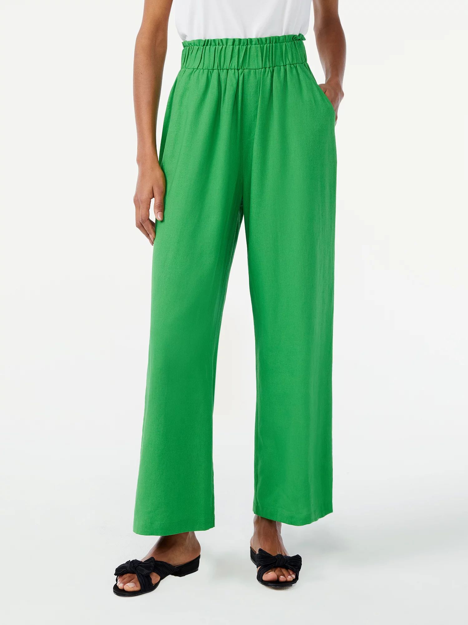 Scoop Women's Wide Leg Pull On Pants | Walmart (US)