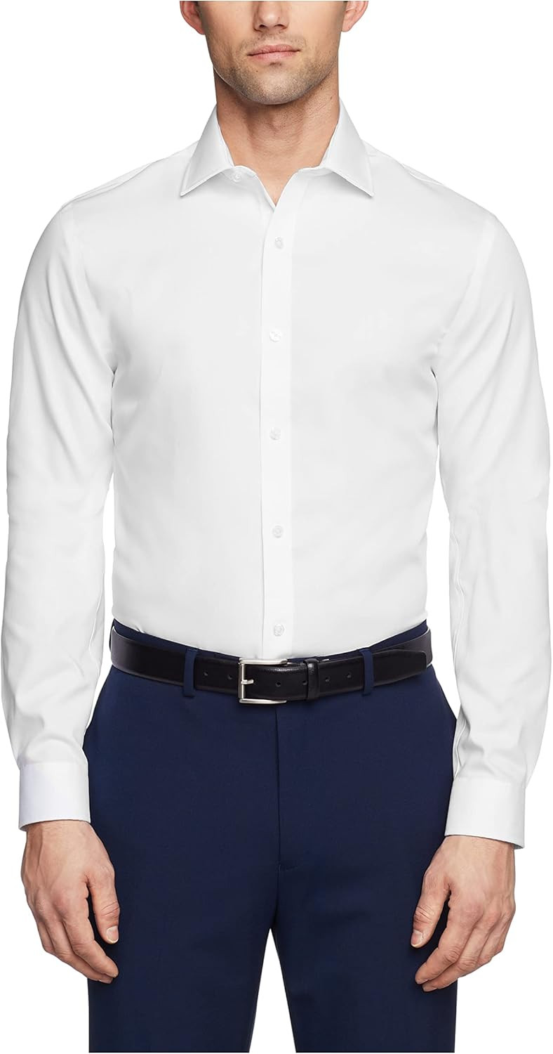 Tommy Hilfiger Men's Dress Shirt Slim Fit Non Iron Solid | Amazon (US)