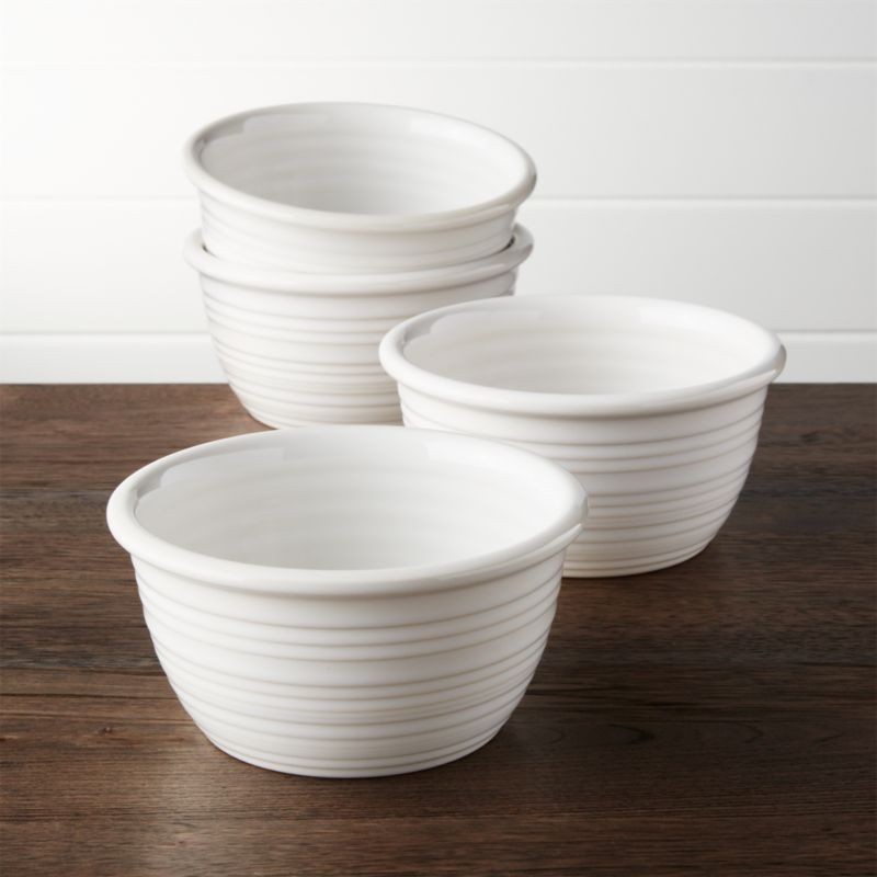 Farmhouse White Cereal Bowls, Set of 4 + Reviews | Crate and Barrel | Crate & Barrel