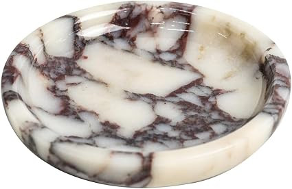 5.5" Marble Jewelry Tray for Vanity, Trinket Dish for Rings Earrings Necklace Keys, Natural Marbl... | Amazon (US)