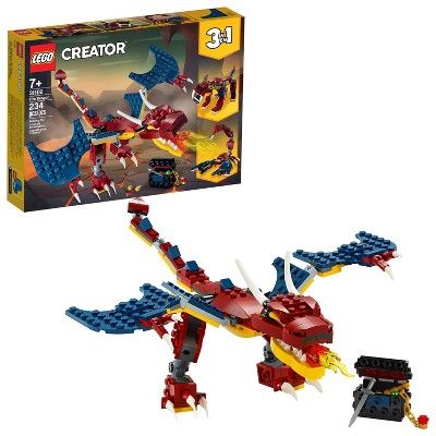 LEGO Creator 3-in-1 Fire dragon Fearsome Building Kit 31102 | Target