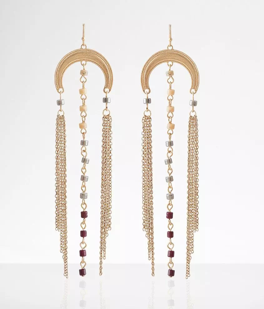 Beaded Fringe Drop Earring | Buckle