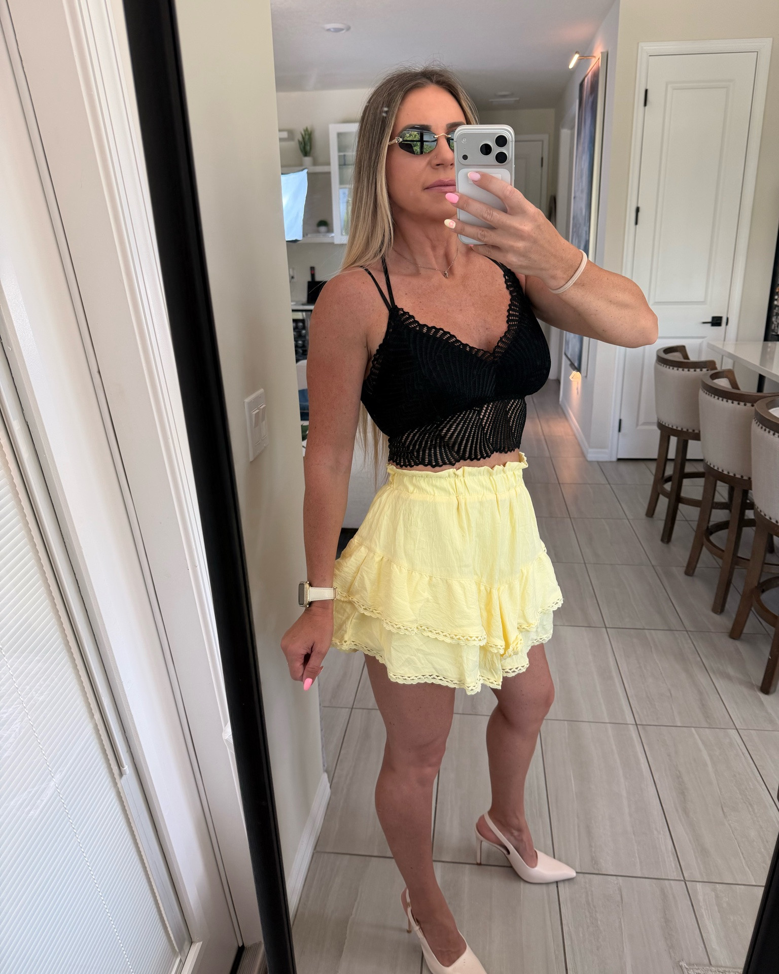 Summer outfit idea ☀️ yellow ruffle mini skirt paired with a black top for the perfect brunch outfit, vacation look, or summer date night outfit. Feminine, fun, and easy to dress up.


summer outfit, yellow skirt outfit, ruffle mini skirt, brunch outfit, vacation outfit, feminine outfit, date night outfit, resort wear, summer fashion, vacation dinner outfit, cute summer outfit, vacation style

#LTKootd #LTKU #LTKSeasonal