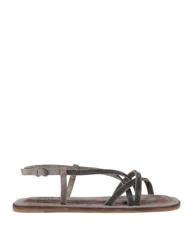 Brunello Cucinelli Woman Sandals Grey Size 6 Leather | YOOX (US)