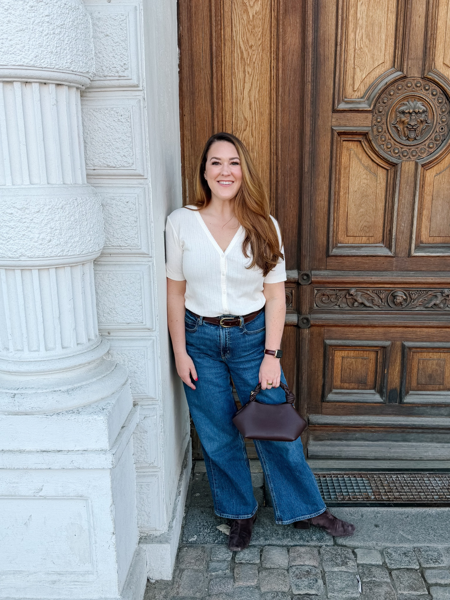 Casual spring outfit for curves.

Eyelet button up top- large
Wide leg leans- 12P
Brown brass belt- 95


#LTKSeasonal #LTKTravel #LTKMidsize