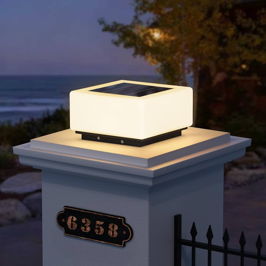 MVBT Solar Post Lights, 9.8" Pillar Light Outdoor, IP54 Waterproof Column Lights, 3000K LED E26 B... | Amazon (US)