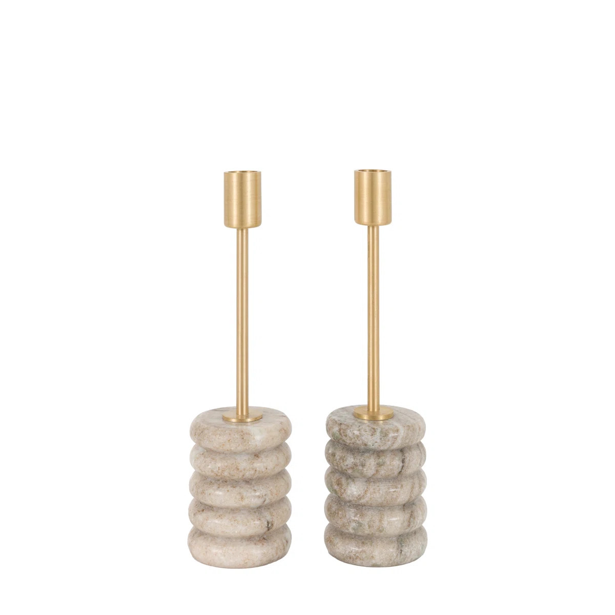 2 Piece Marble Tabletop Candlestick Set (Set of 2) | Wayfair UK