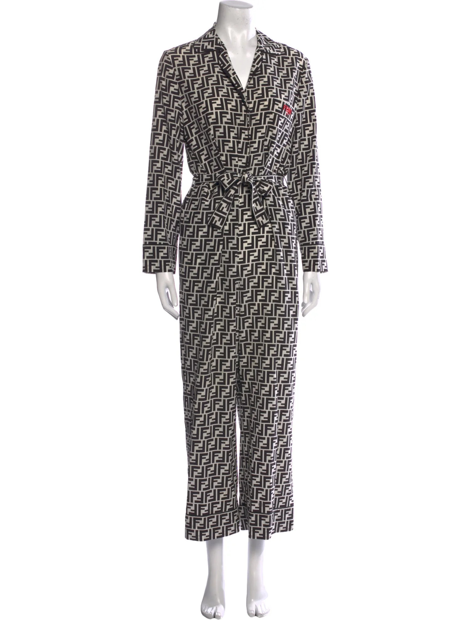 Fendi Silk Printed Jumpsuit - 11.75" Rise, Black Jumpsuits and Rompers, Clothing - FEN307096 | Th... | The RealReal