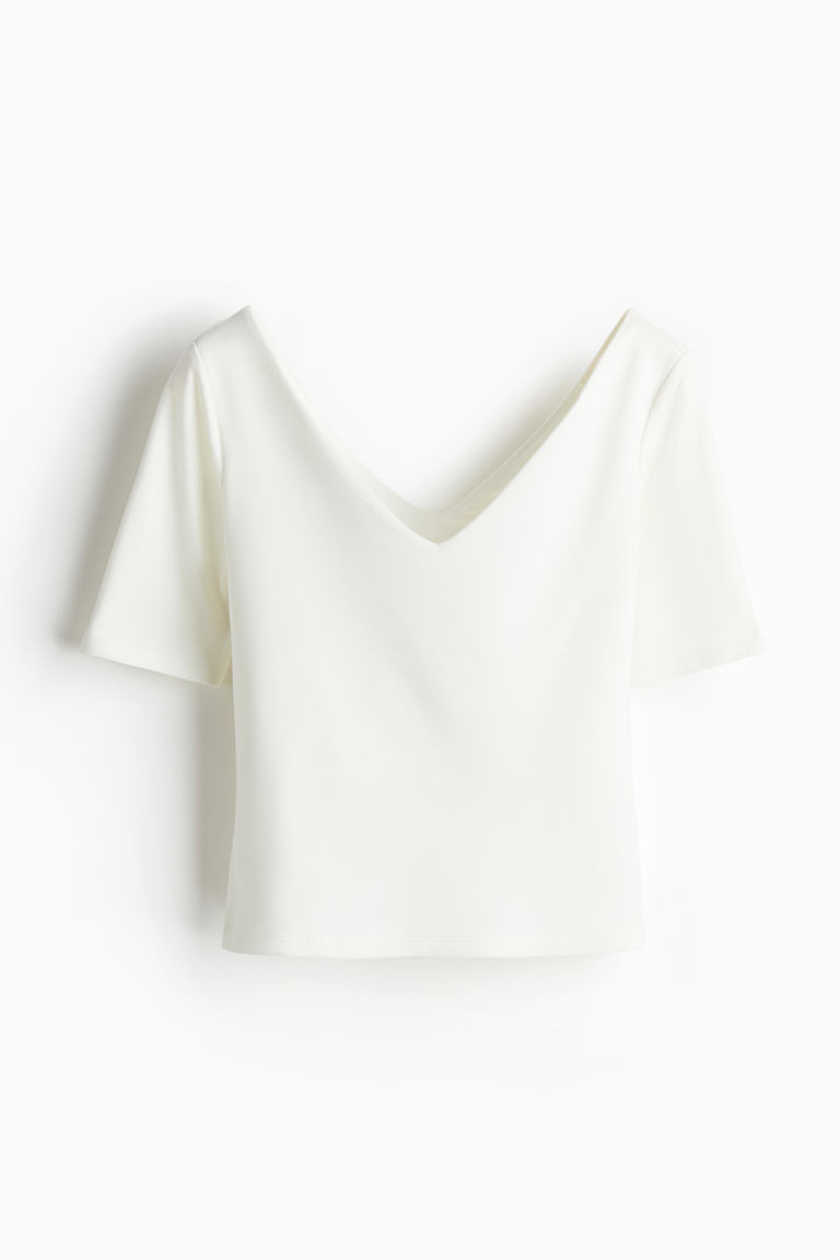 H & M - V-Neck Top - White | H&M (US + CA)