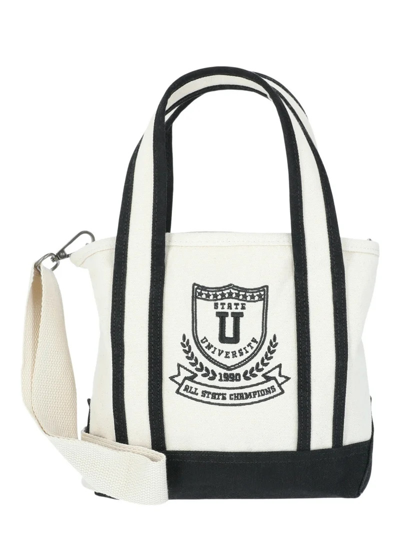 No Boundaries Women's Canvas Mini Tote, Black, Women’s | Walmart (US)