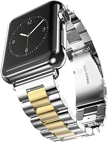 U191U Band Compatible with Apple Watch Stainless Steel Wristband Metal Buckle Clasp iWatch 38mm 4... | Amazon (US)