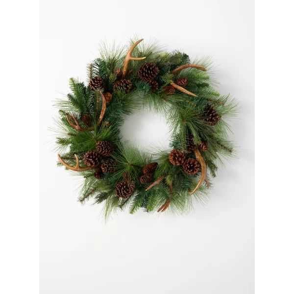 Eirika Artificial Pine and Antler Wreath | Wayfair North America