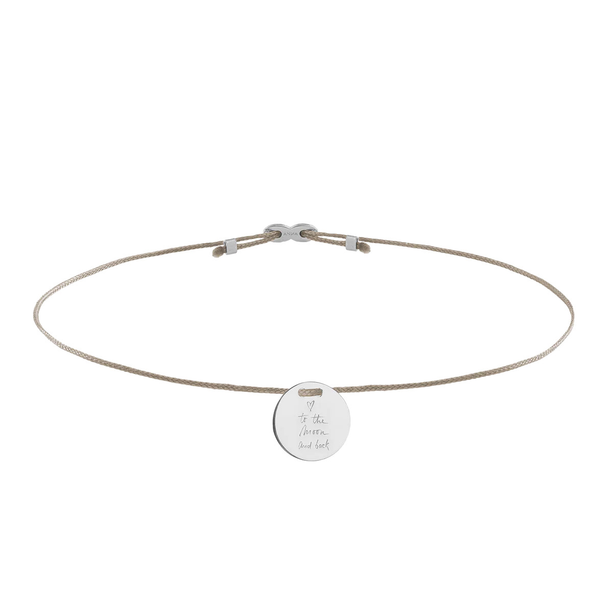 Wristband LOVE YOU TO THE MOON AND BACK 10mm in 925 Sterling Silver palladium rhodinated | Anna Inspiring Jewellery