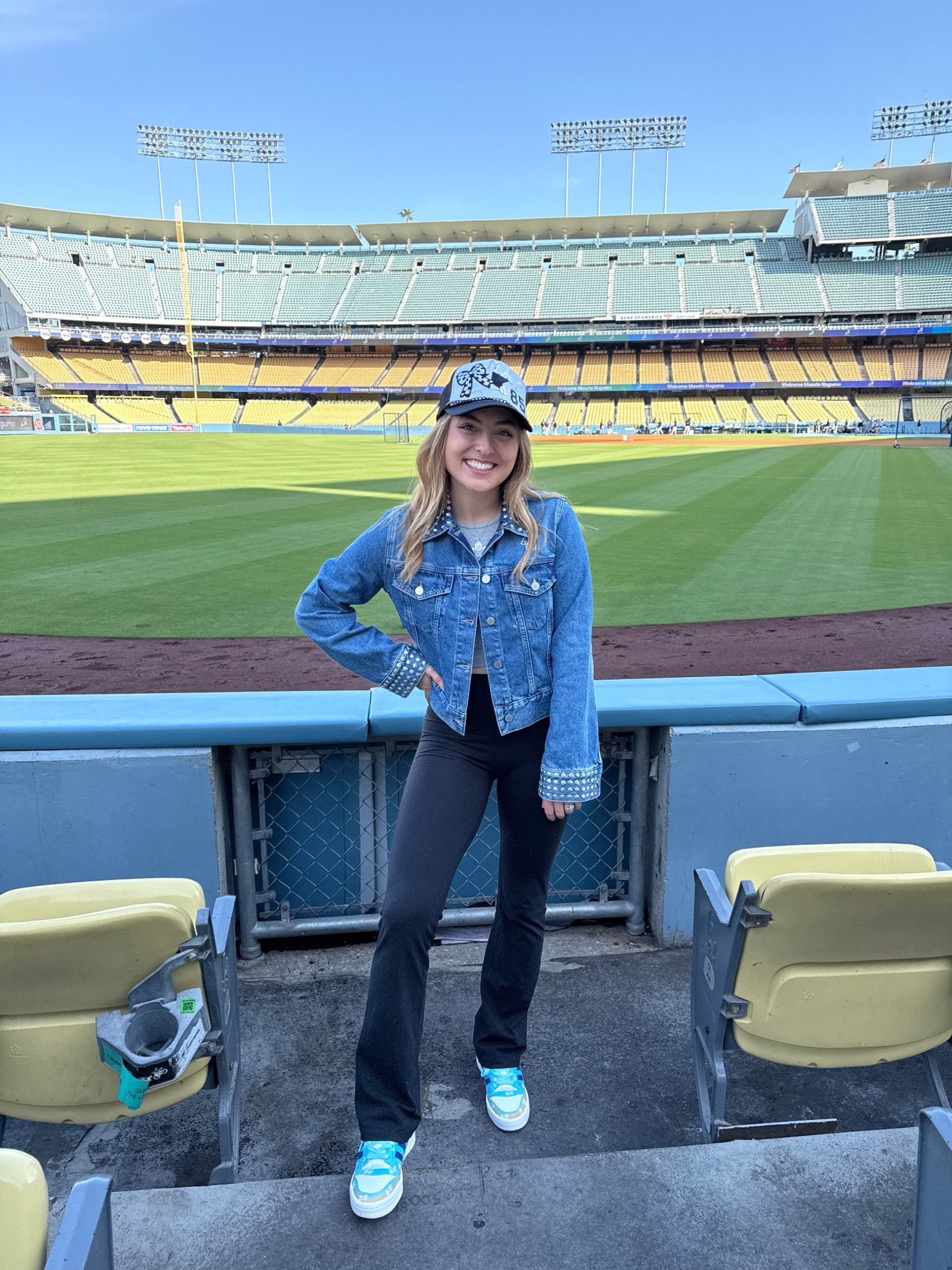 This jacket is my favorite & these pants are 50% off right now!
Jacket - medium


Baseball, gameday outfit, studded jean jacket, athleta sale

#LTKSaleAlert