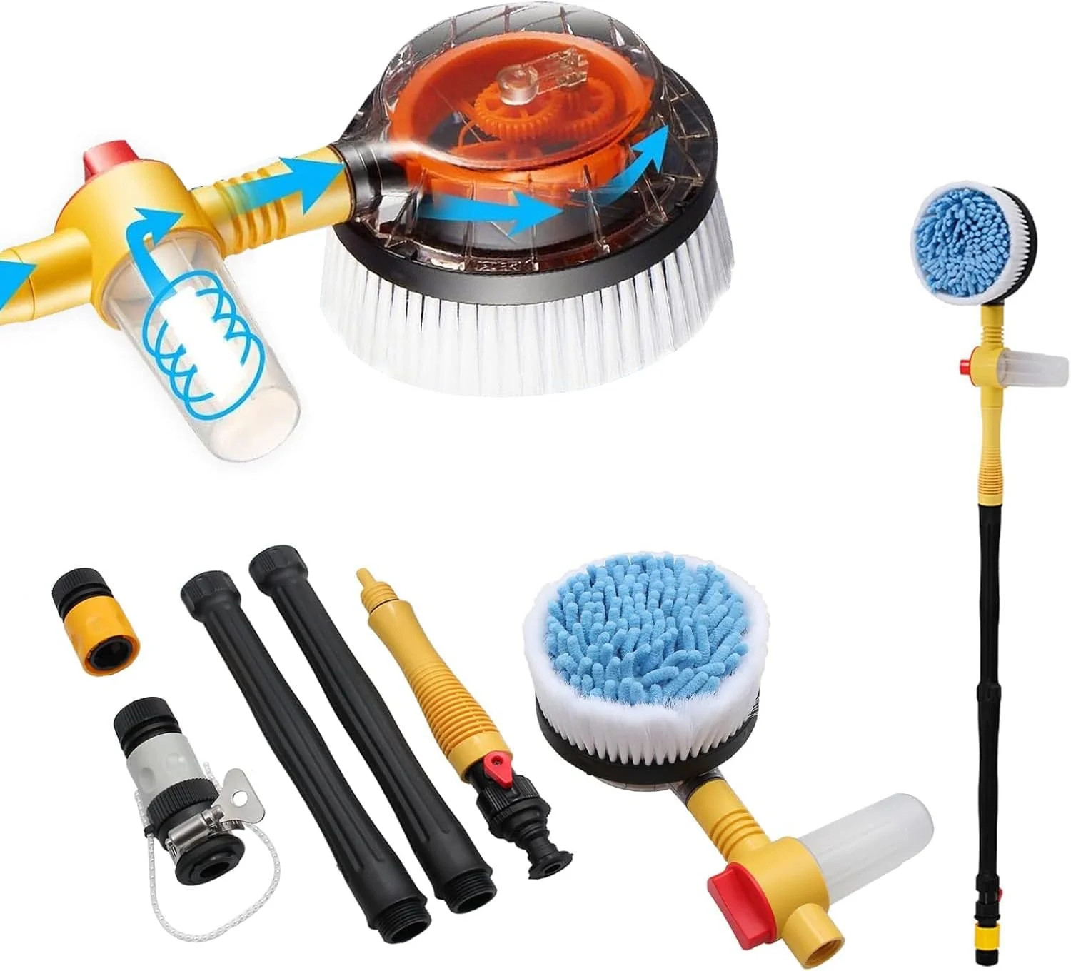 Spinning Car Wash Brush Soft Microfiber, Auto Rotate Car Brush Mop with Soap Dispenser, Exterior ... | Walmart (US)