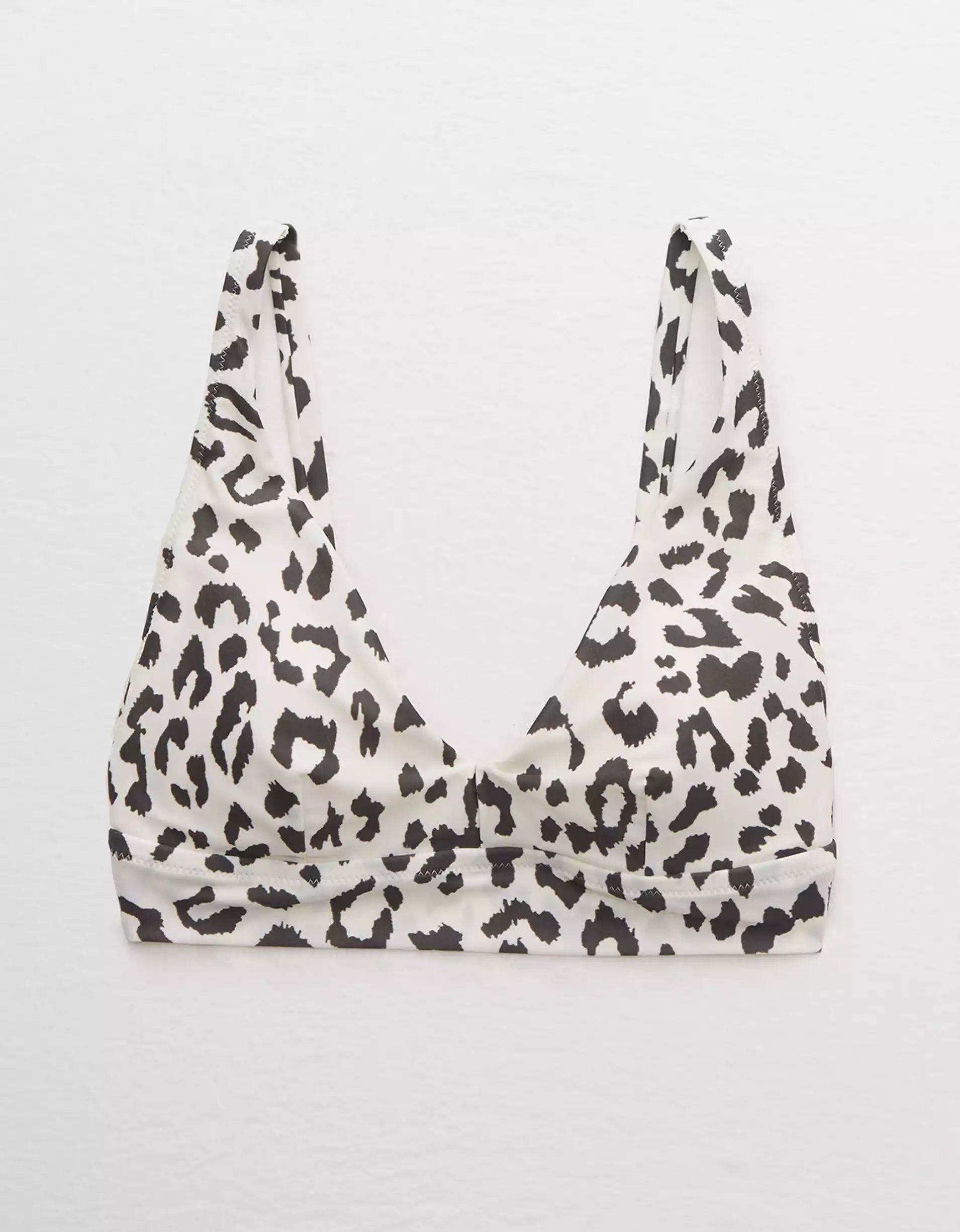 Aerie Leopard Longline V Scoop Bikini Top | American Eagle Outfitters (US & CA)