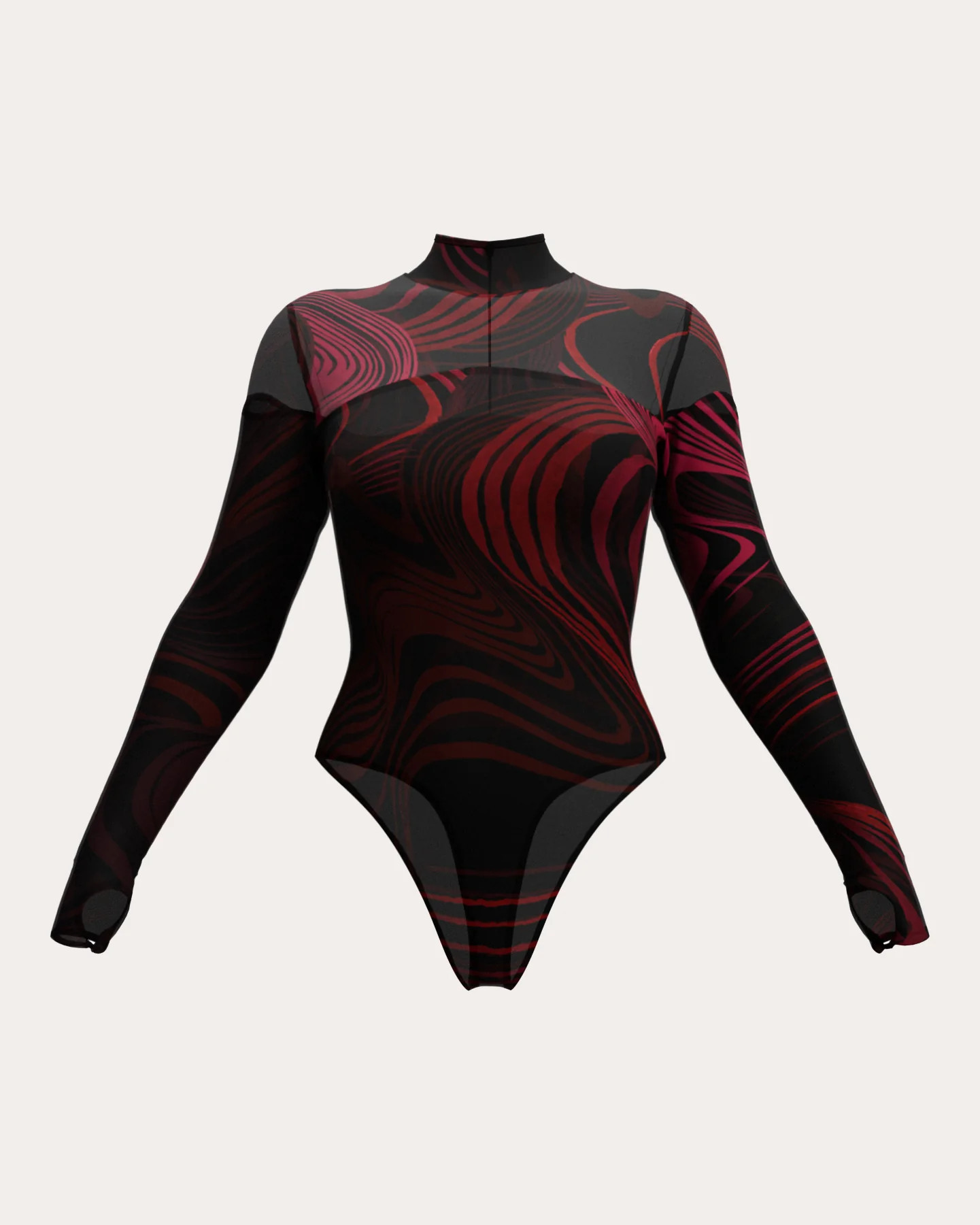 Andrea Iyamah Women's Loma Corda Mesh Mock Neck Bodysuit in Black Nylon/Elastane/Polyester | Olivela