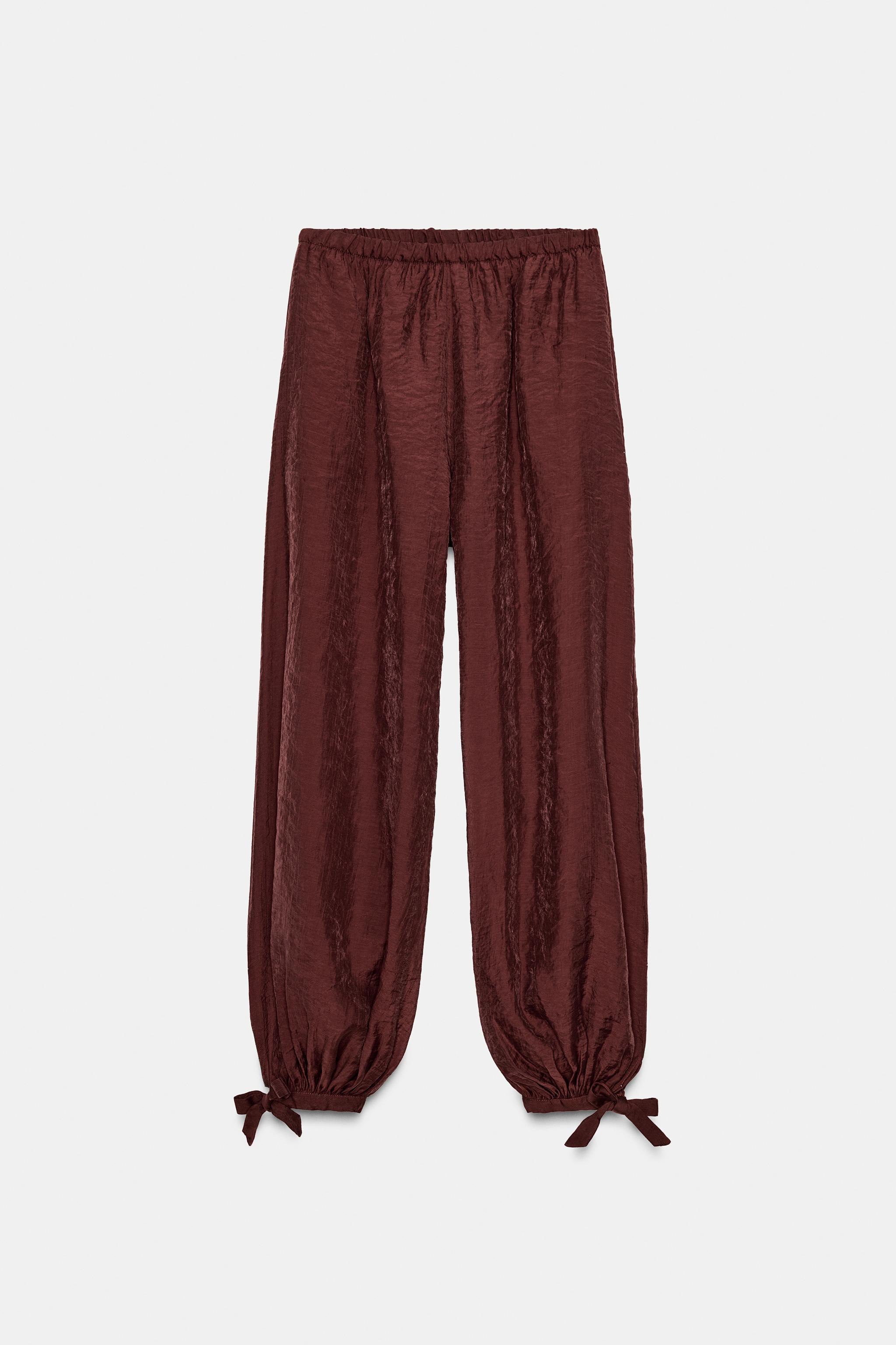 ZW COLLECTION TIE WAIST BALLOON PANTS | Zara US