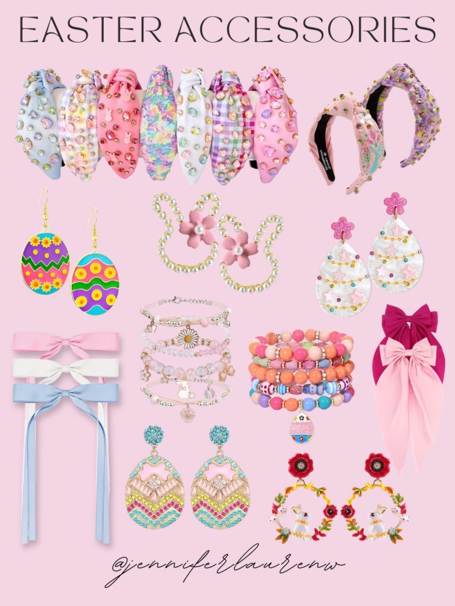 Accessorize your Easter look with a sprinkle of charm and a dash of whimsy! From adorable bunny ears to colorful egg-inspired jewelry, these accessories from @pinklily are sure to add an extra hop to your step this holiday season!  

#EasterAccessories #SpringStyle #HoppyEaster #BunnyEars #EggcellentFashion #PastelParty #EasterChic #AccessorizeInStyle

#LTKbeauty #LTKkids #LTKstyletip