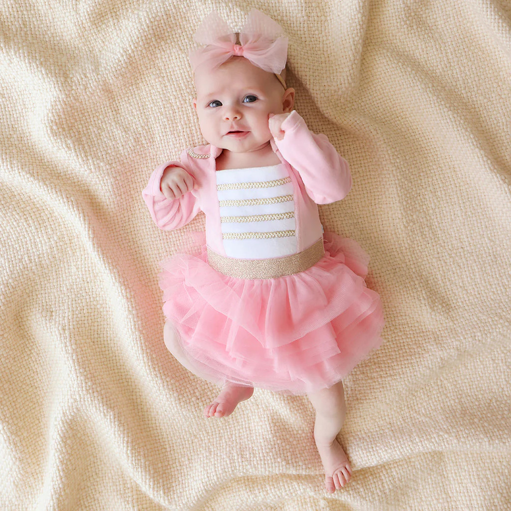 Holiday Pink Girl Tulle Onesie | Posh Pink Nutcracker | Posh Peanut