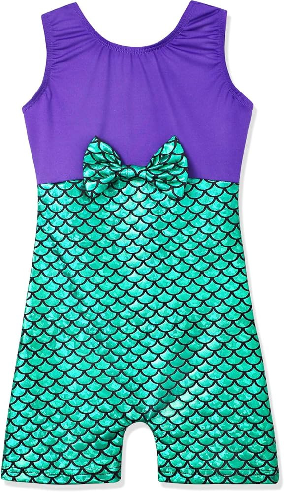 HOZIY Gymnastics Leotards for Girls Sparkly Biketard Mermaid Green Red Hot Pink Polka Dots | Amazon (US)