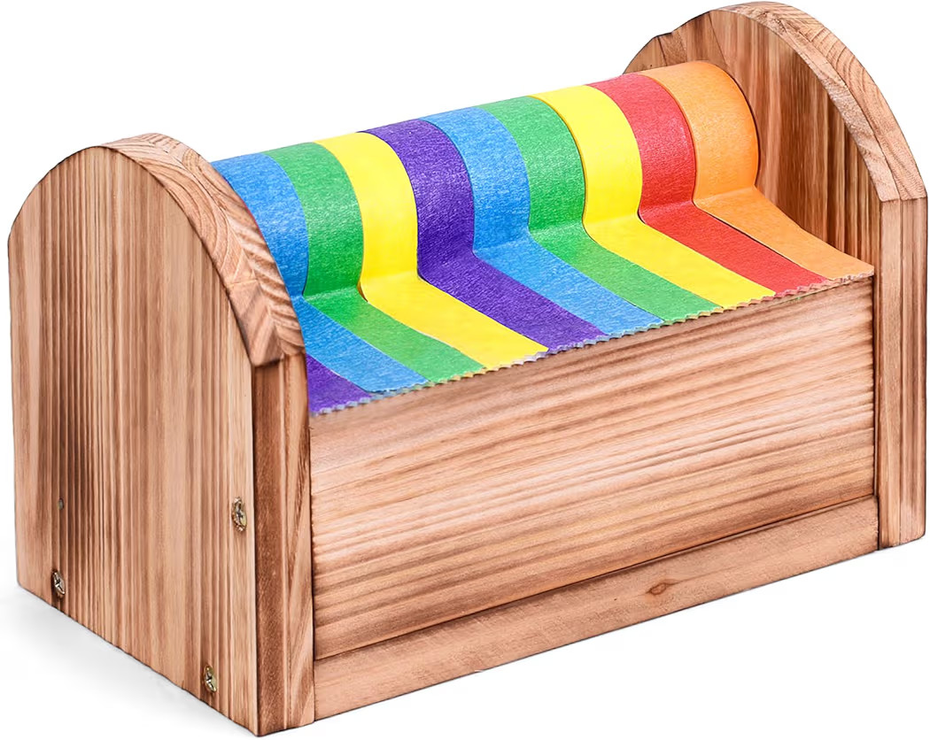 Masking Tape Dispenser - Wood Craft Tape Dispenser for Kids, Multi Tape Dispenser Multi Roll Tape... | Amazon (US)