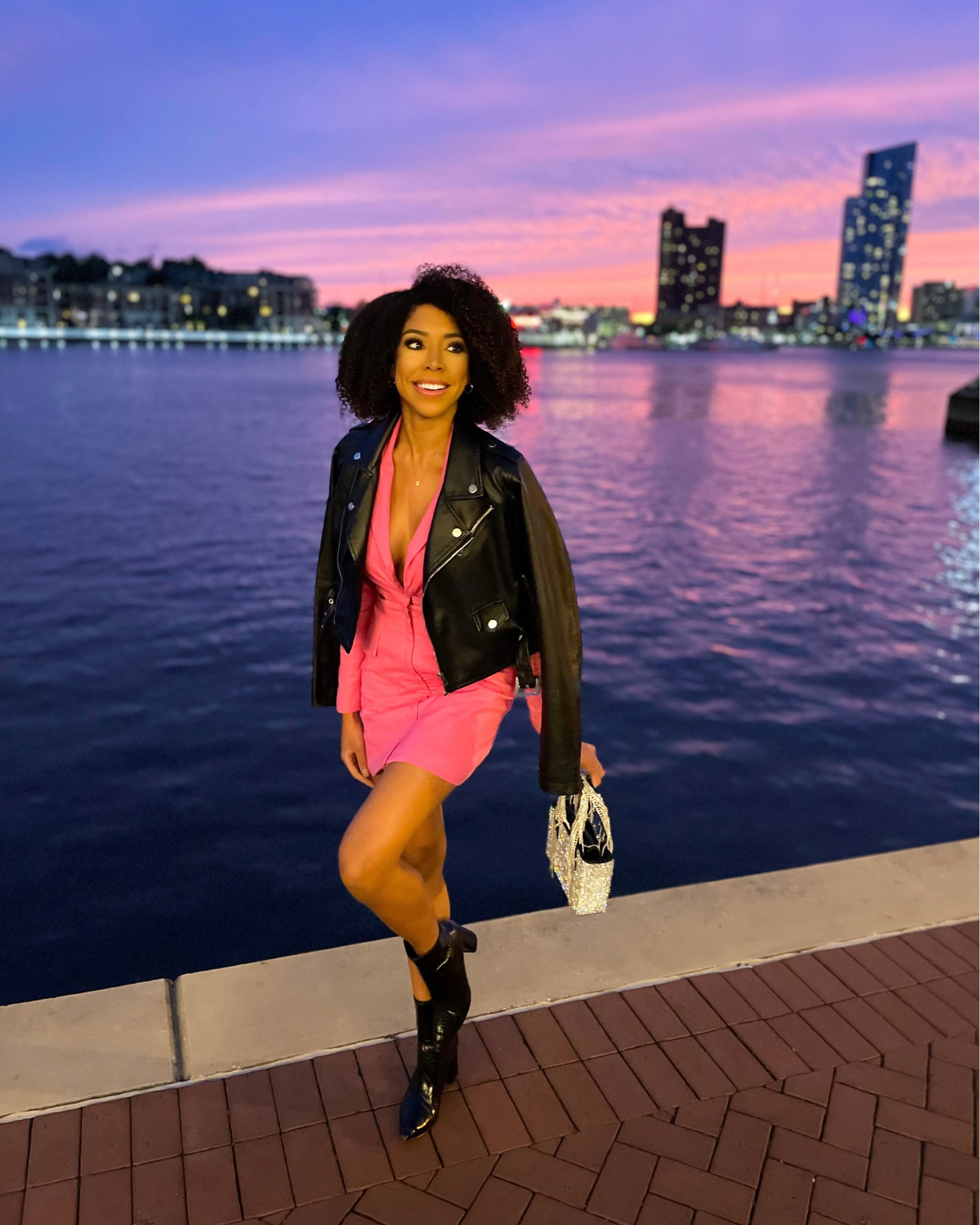 Jonas Brothers Concert!!! Paired this pink Runaway blazer dress from Hello Molly with my Princess Polly black booties, a leather jacket from Windsor, and my fringe Creations by Niki Lassiter bag! Perfect fit for a party!

#LTKfindsunder100 #LTKstyletip #LTKparties
