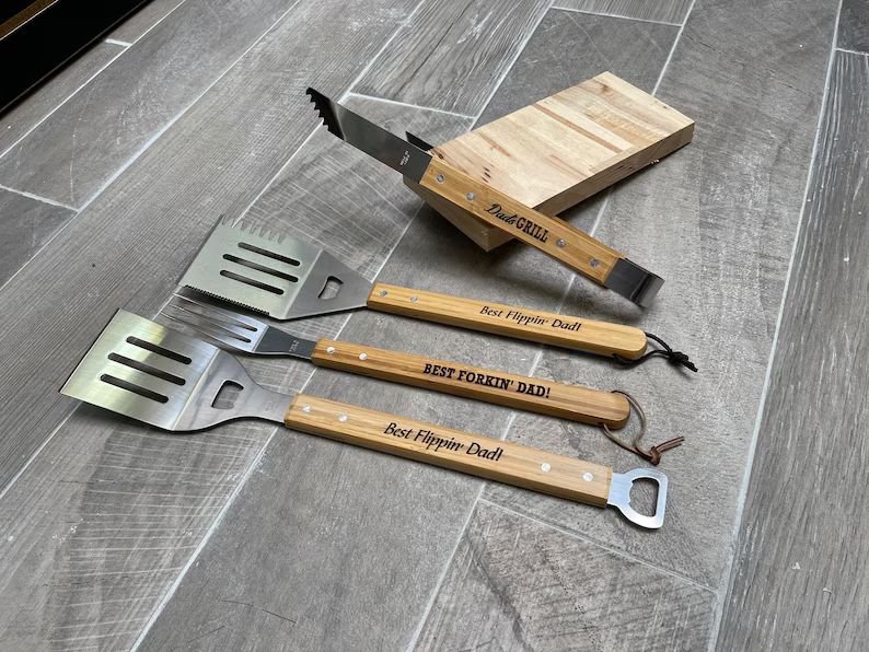 Personalized BBQ Spatula or tool set  - Father's Day gift for dad, grandpa gift, grilling guys, f... | Etsy (US)