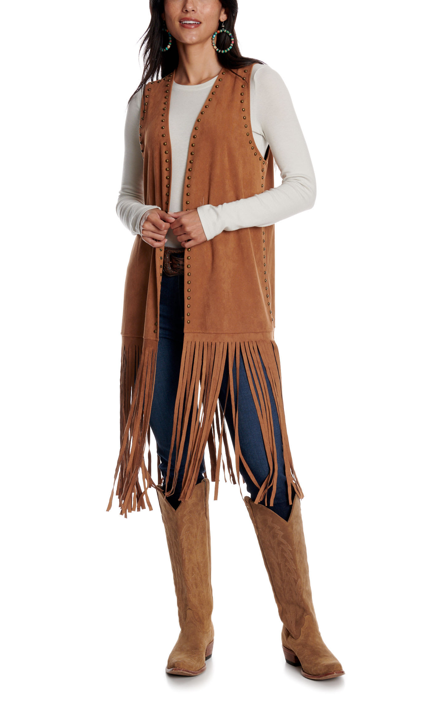 Rockin' C Women's Rust Faux Suede Fringe Vest - L - From Cavender's | Cavender's