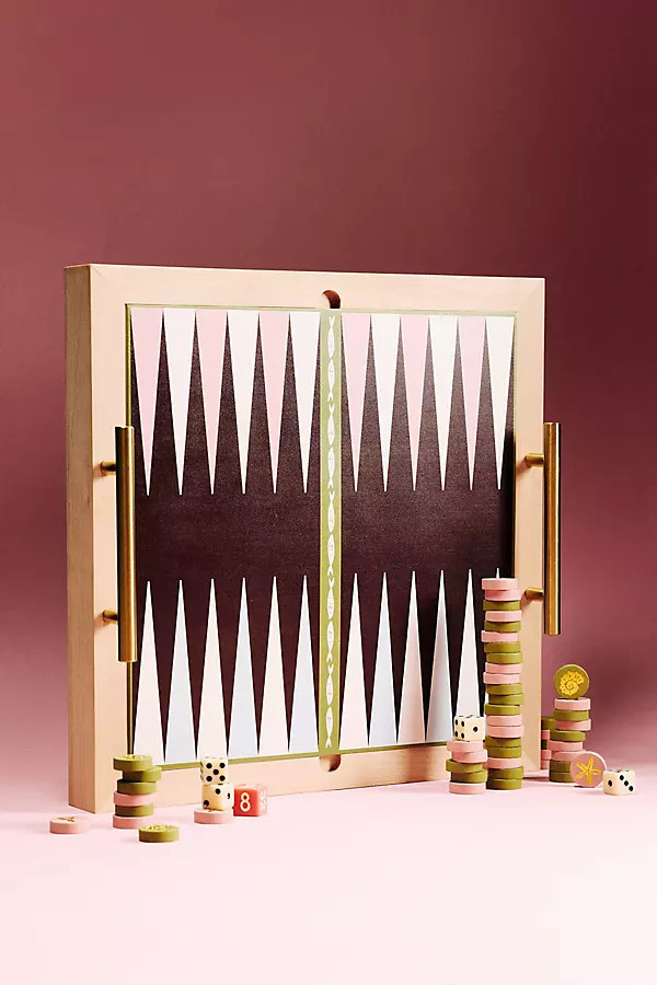 2-in-1 Wooden Checkers and Backgammon Game | Anthropologie (US)