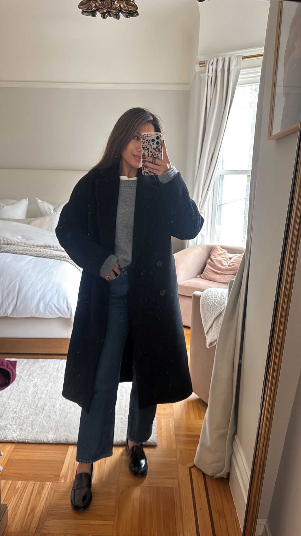 Outfit planning for Paris and London

Outfit planning for rainy weather in Paris and London!! The is the best oversized wool coat and the black will go with so many outfits 

Sizing:
Coat - sized down to 2XS regular length
sweater - sized up to small for more oversized fit, my medium grey is sold out but they have a dark grey right now 
Jeans - dark wash, tts, 25 short
Loafers - run big, sized down to next full size
Belt - old, linked similar

#LTKPetite #LTKFindsUnder100