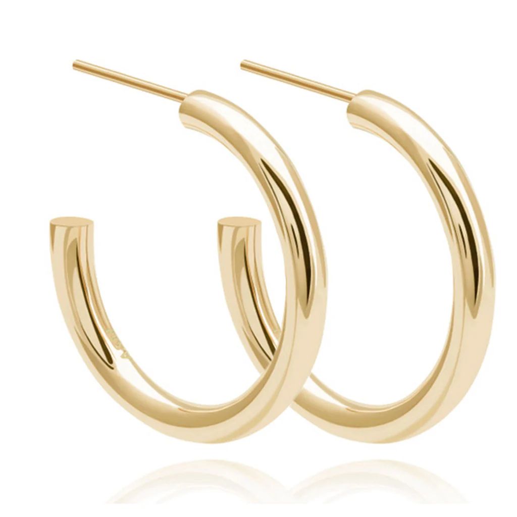 Basic Large Hoop Earrings in Gold | Astrid and Miyu