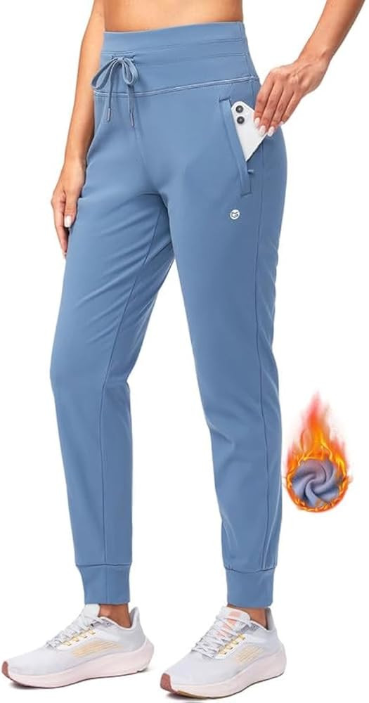 G Gradual Women's Fleece Lined Joggers High Waisted Water Resistant Thermal Winter Sweatpants Run... | Amazon (US)