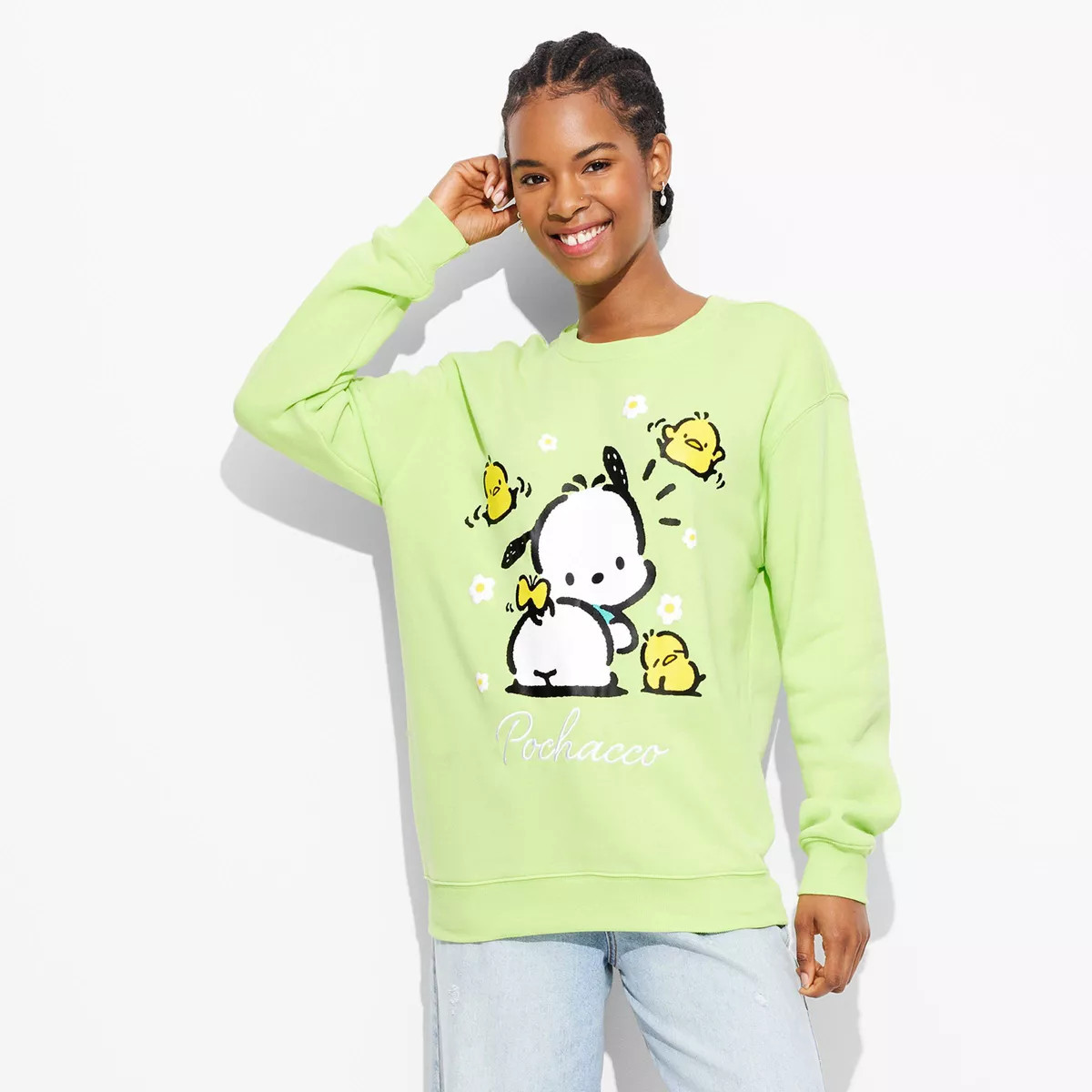 Women's St. Patrick's Day Pochacco Graphic Sweatshirt - Green | Target