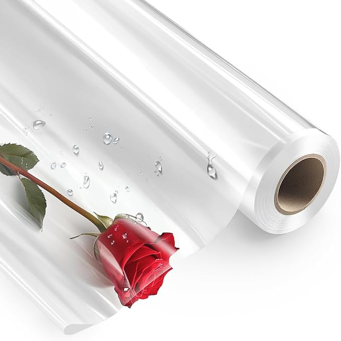 SMART&CASUAL 16" x 150' Clear Cellophane Wrap Roll 3 Mil Thick Wrapping Plastic Film for for Gift... | Amazon (US)