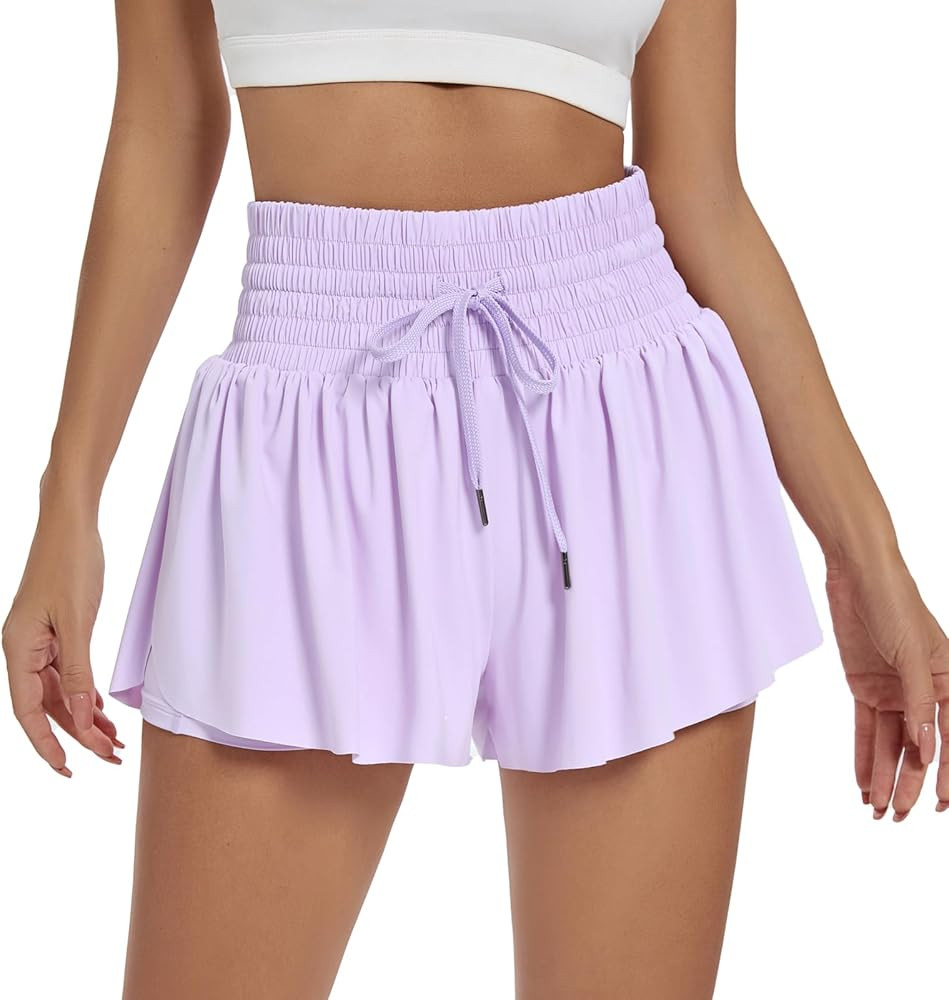 Blaosn Flowy Athletic Shorts for Women Workout Running Gym Yoga High Waist Skort Sweat Skirt Cute... | Amazon (US)