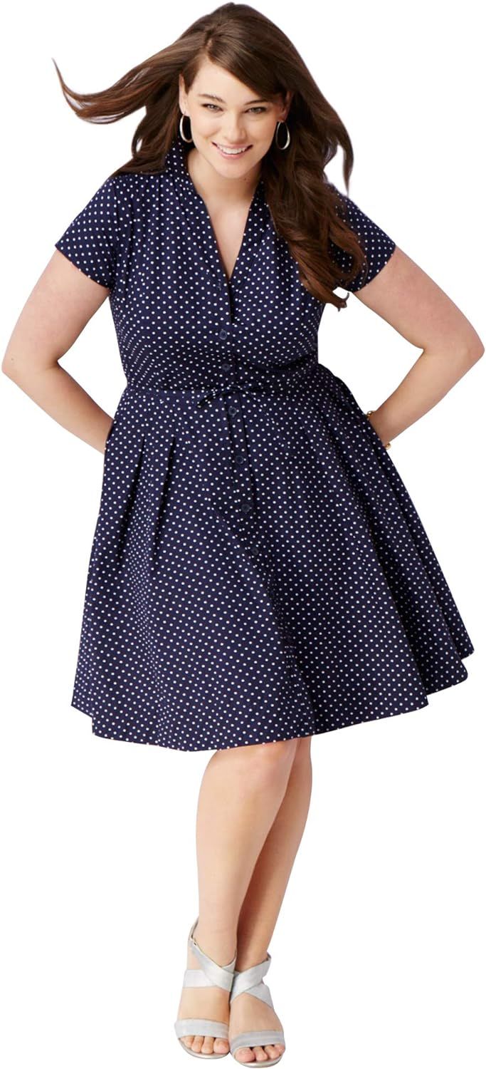 ellos Women's Plus Size Sandy Shirtwaist Dress | Amazon (US)