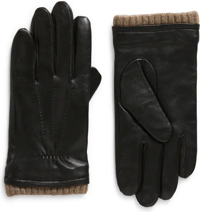 Leather Cashmere Cuff Gloves | Nordstrom