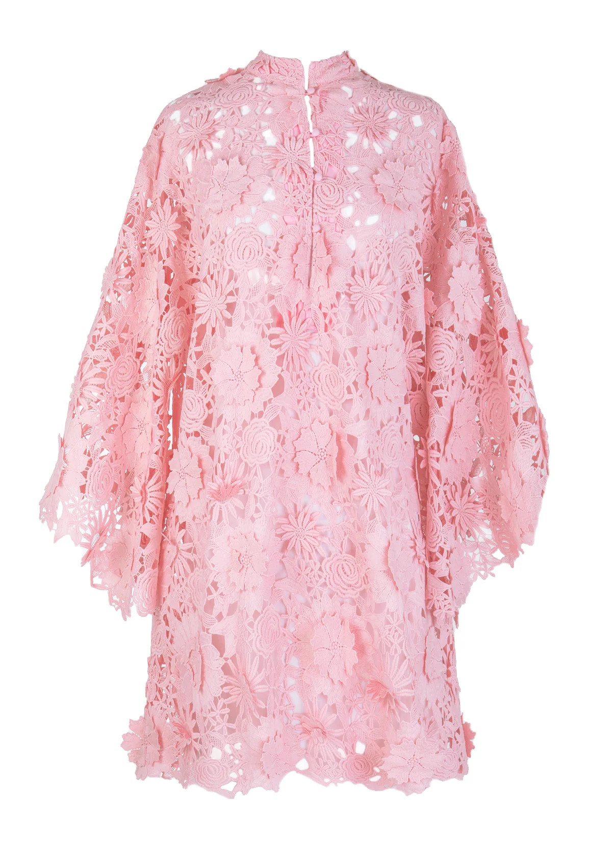 Dusty Pink 3D Lace Mini Caftan | Over The Moon