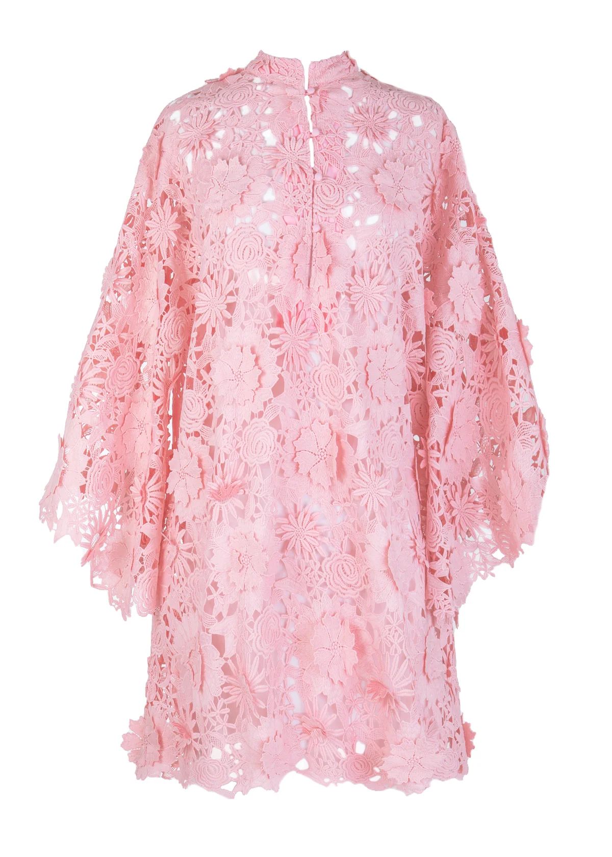 Dusty Pink 3D Lace Mini Caftan | Over The Moon