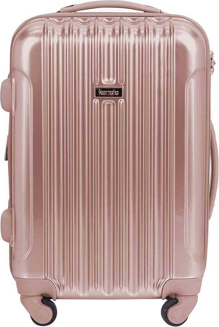 kensie Women's Alma Hardside Spinner Luggage, Expandable, Rose Gold, Carry-On 20-Inch | Amazon (US)