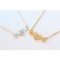 Personalized Hearts Necklace - Name Initials Gift For Her Bridesmaids Gifts Christmas | Etsy (US)