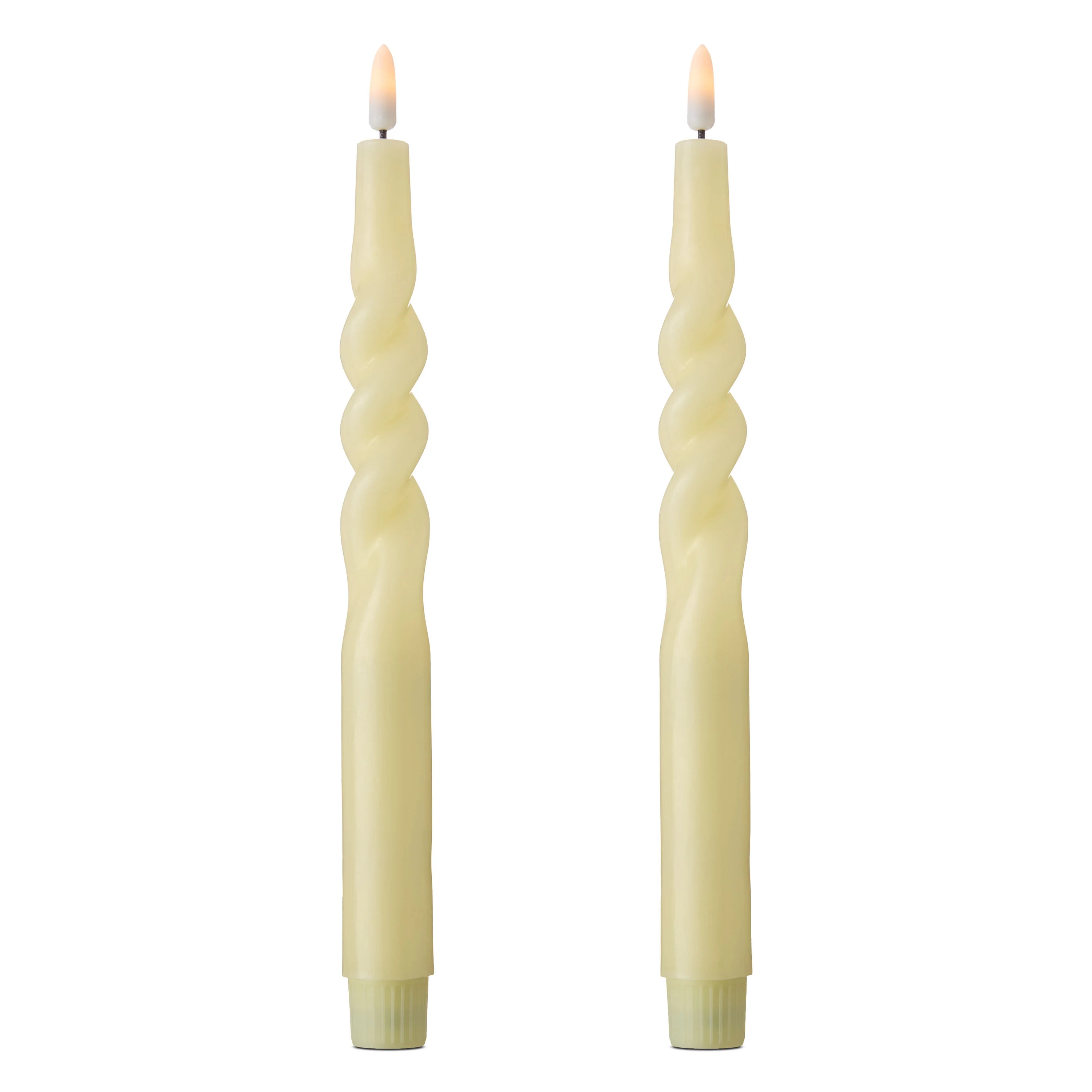 Battery Operated LED Flameless Wax Twisty Taper Christmas Candles, Cream, 11", 2 Count, by Holida... | Walmart (US)