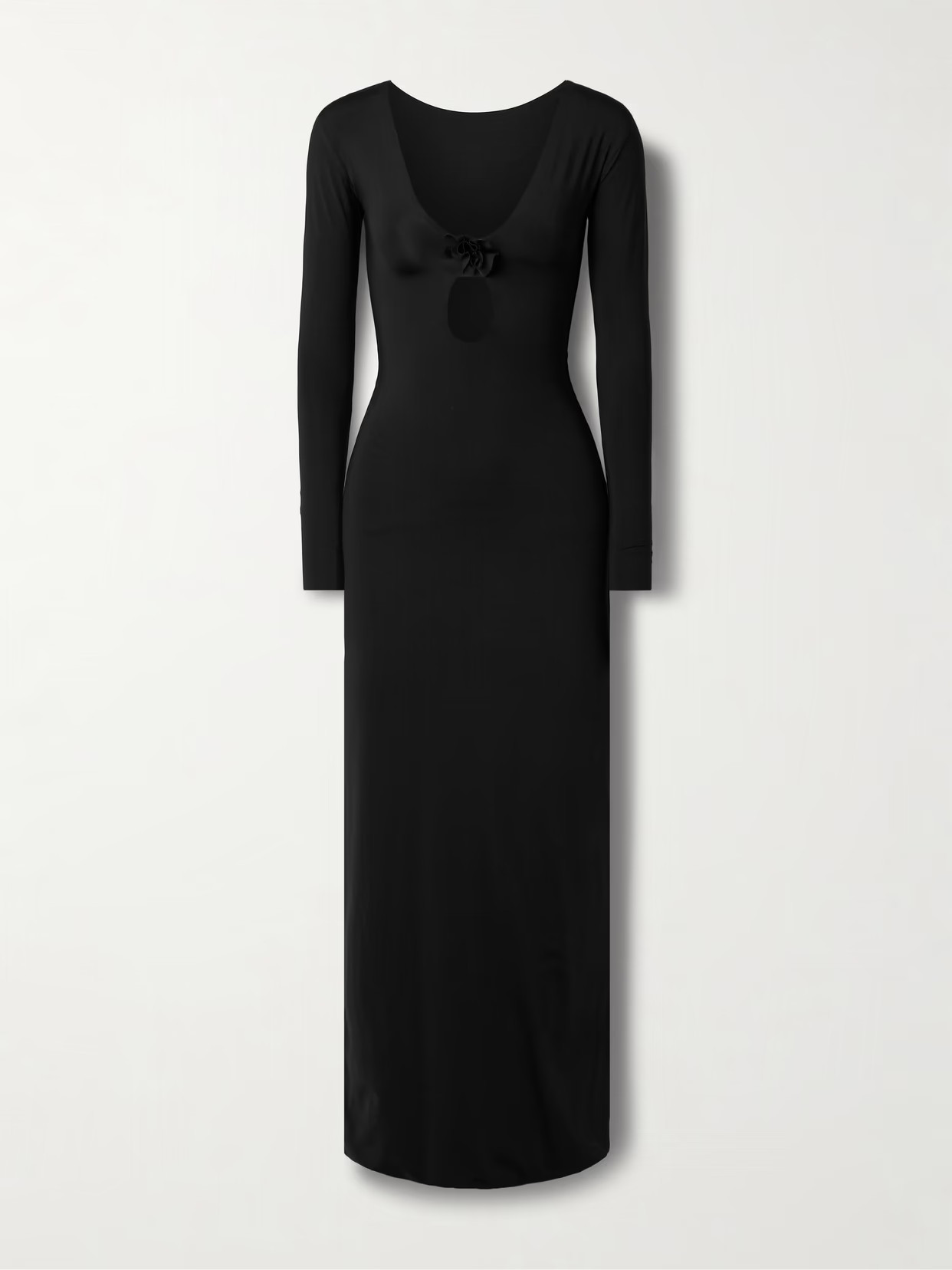 Maygel Coronel - Lucir Cutout Appliquéd Stretch-jersey Maxi Dress - Black | NET-A-PORTER (US)