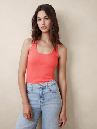 Ribbed Scoop-Neck Tank | Banana Republic Factory