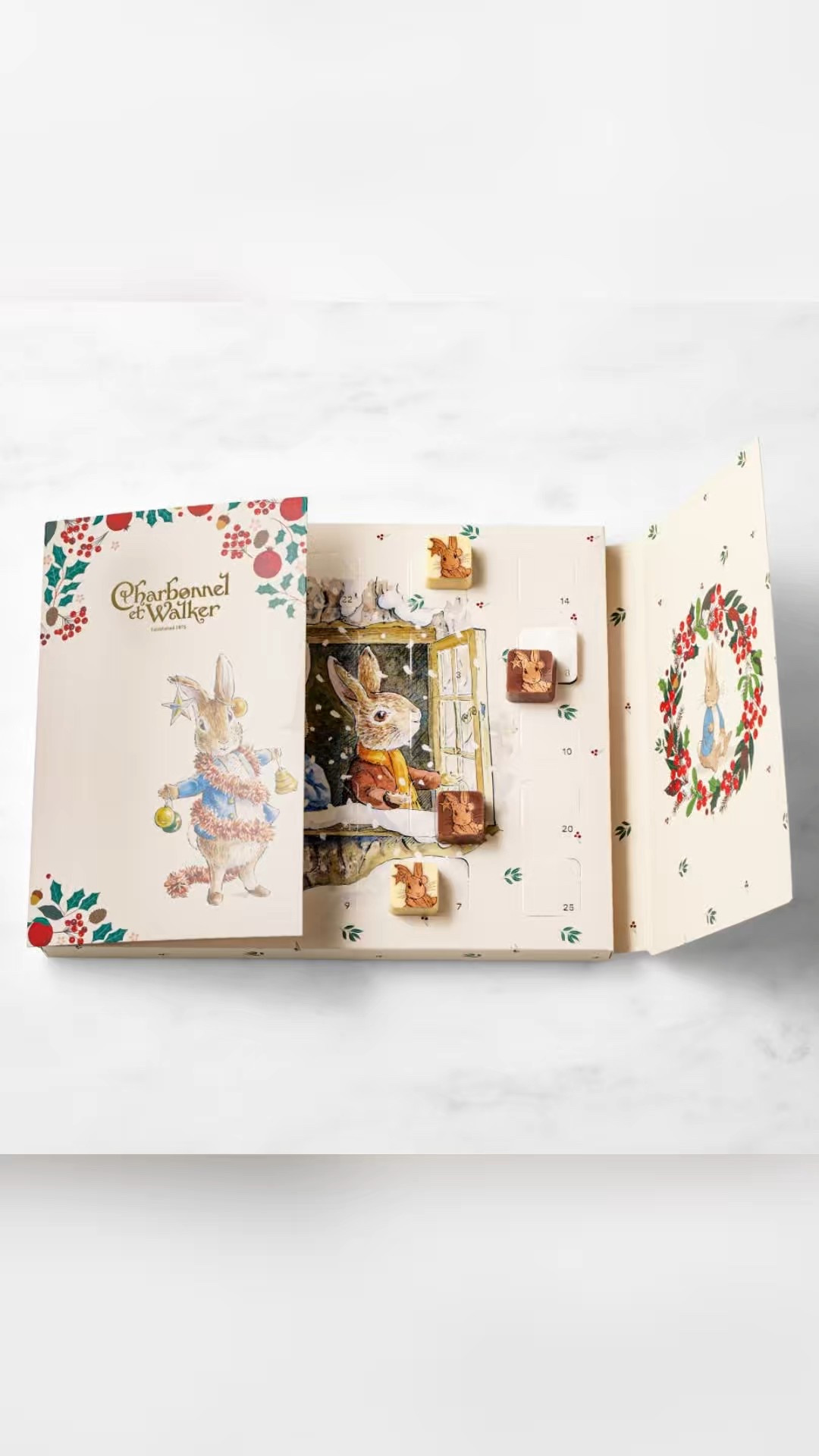 Peter Rabbit™ Charbonnel et Walker Advent Calendar
Single or Set of 2
Celebrate the season in vintage storybook style with our countdown calendar, featuring festive illustrations of Peter Rabbit and friends. Inspired by Beatrix Potter's beloved tale, it's filled with premium white chocolate and milk chocolate truffle squares from Charbonnel & Walker – famous for fine artisanal confections since 1877. Open one window every day from the first of December until Christmas to reveal a delicious treat.

#LTKKids #LTKGiftGuide #LTKHoliday