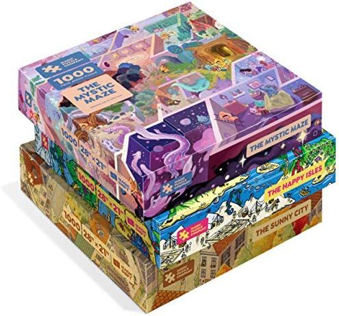 Magic Puzzles 3-Pack • Series One • The Happy Isles, The Mystic Maze, & The Sunny City • 1000 Piece  | Amazon (US)